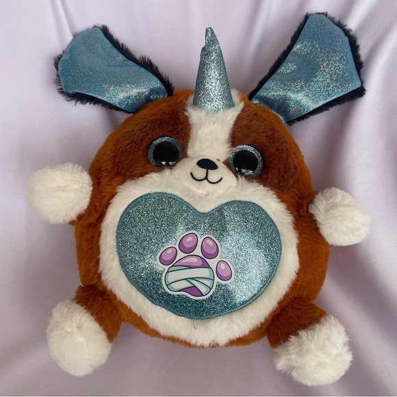 Plush Big Eyes Rainbocorns Unicorn Soft Stuffed Animal Sparkle Horn Tummy Wings - Picture 3 of 9